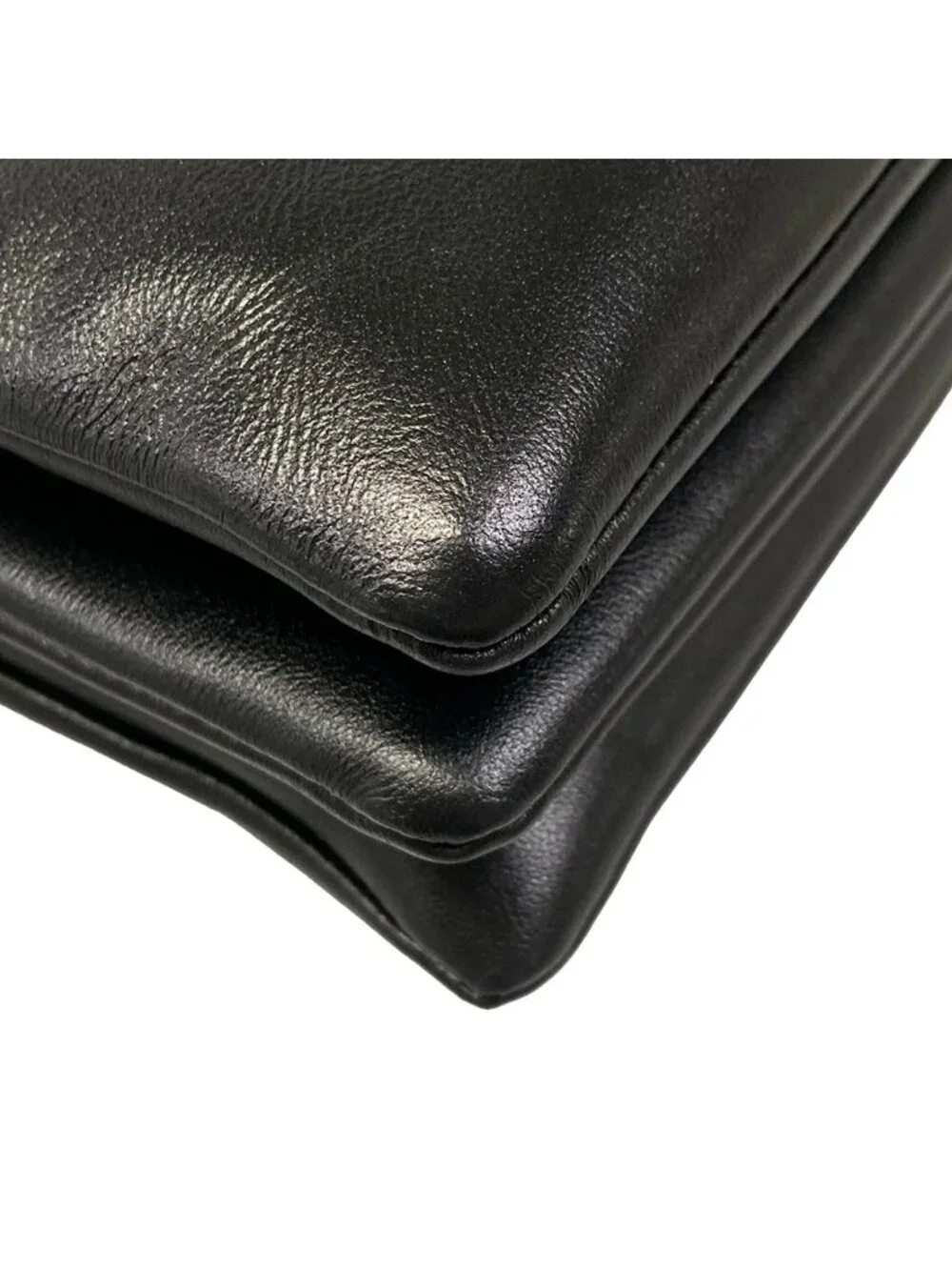 Celine Shoulder Bag Trio Flap Black Lambskin
